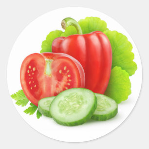 Sticker Rond Légumes frais