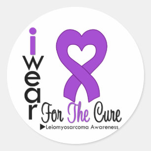 Sticker Rond Leiomyosarcoma Je Porte Du Ruban Violet Pour Le Tr