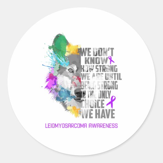 Sticker Rond Leiomyosarcoma Sensibilisation Ribbon Support Cade (Devant)