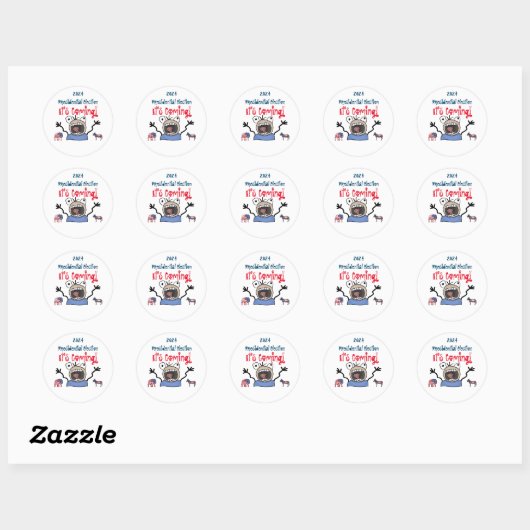 Sticker Rond L'élection présidentielle de 2024, c'est à venir ! (Feuille)