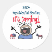 Sticker Rond L'élection présidentielle de 2024, c'est à venir ! (Devant)
