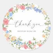 Sticker Rond L'Élégant Mariage Merci Fleur sauvage privilégie (Devant)