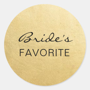 Sticker Rond L'Élégante BRIDE's FAVORITE Mariage Cadeaux Favors