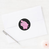 Sticker Rond L'éléphant rose de la Saint-Valentin (Enveloppe)