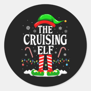 Sticker Rond L'elfe de croisière Xmas drôle de famille assortie