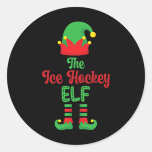 Sticker Rond L'elfe de hockey sur glace correspondant au groupe