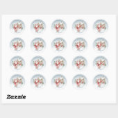 Sticker Rond L'Elfe de Noël enneigé de Noël (Feuille)