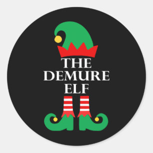 Sticker Rond L'elfe décent Les pyjamas assortis pour famille Dr