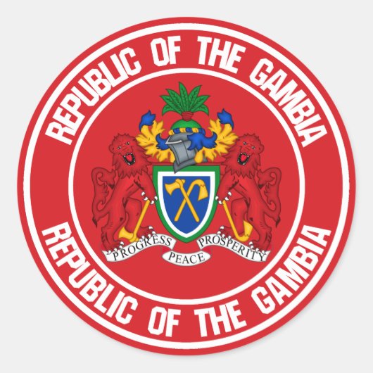 Sticker Rond L'Emblème Rond Gambien (Devant)