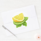 Sticker Rond Lemon and lime slices (Enveloppe)
