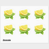 Sticker Rond Lemon and lime slices (Feuille)