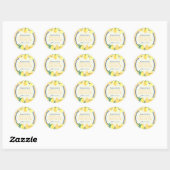 Sticker Rond Lemon Citrus Mariage Moderne (Feuille)