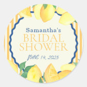 Sticker Rond Lemon Citrus Mariage Moderne (Devant)