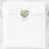 Sticker Rond Lemon Méditerranée Shower de Mariage d'Été (Sac)