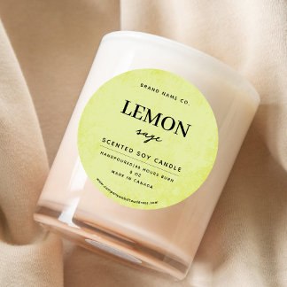 Sticker Rond Lémon moderne jaune rustique