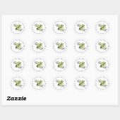 Sticker Rond Lemon Monogram Adresse de Retour Classique Rond (Feuille)
