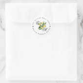 Sticker Rond Lemon Monogram Adresse de Retour Classique Rond (Sac)