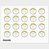 Sticker Rond Lemon-Themed Mediterranean Tile Wedding (Feuille)