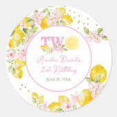 Sticker Rond Lemonade Floral Birthday (Devant)