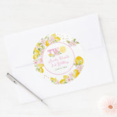 Sticker Rond Lemonade Floral Birthday (Enveloppe)