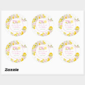Sticker Rond Lemonade Floral Birthday (Feuille)