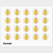 Sticker Rond Lemonade rose moderne 1er anniversaire (Feuille)