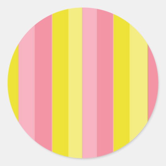 Sticker Rond Lemonade rose rayé (Devant)
