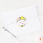 Sticker Rond Lemonade Sunshine Rose Or Floral Anniversaire (Enveloppe)