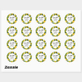 Sticker Rond Lemoncello Lemon Wreath Fruit Mariage (Feuille)