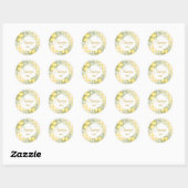 Sticker Rond Lemons gingham squeeze me party favor (Feuille)
