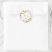 Sticker Rond Lemons pink gingham squeeze me party favor (Sac)