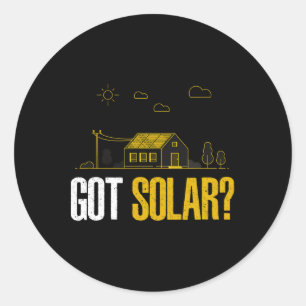 Sticker Rond L'énergie solaire a des panneaux solaires amusant 