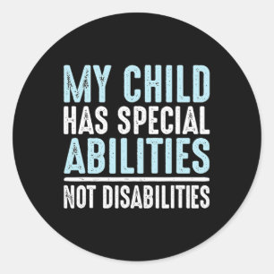 Sticker Rond L'Enfant A Des Capacités Spéciales Non Handicapées