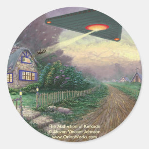 Sticker Rond L'enlèvement de Kinkade, l'enlèvement de Kink...