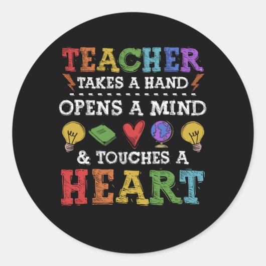 Sticker Rond L'Enseignant Prend Une Appréciation Main Inspirati (Devant)
