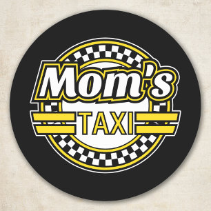 Sticker Rond L'enseigne de taxi de maman