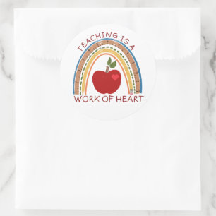 Sticker Rond L'enseignement est une oeuvre de coeur