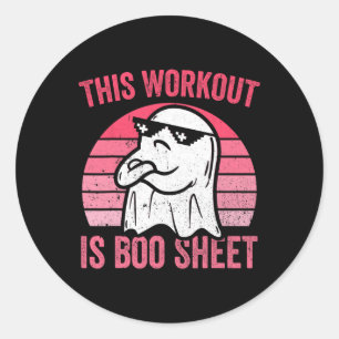 Sticker Rond L'Entraînement Est Boo Sheet Halloween Gym Ghost