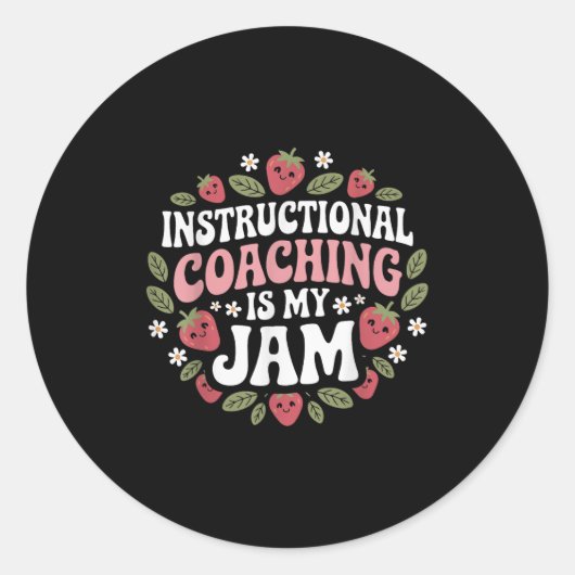 Sticker Rond L'Entraînement Instructif Est Mon Jam Enseignant E (Devant)