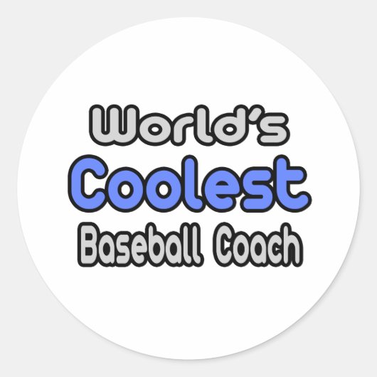 Sticker Rond L'entraîneur de baseball le plus cool du monde (Devant)
