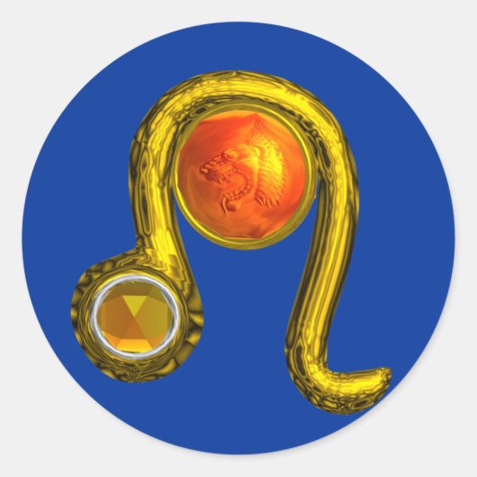 Sticker Rond LEO, bleu (Devant)