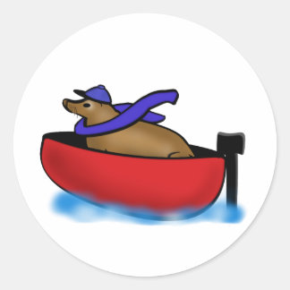 Sticker Rond Leo Goes Boating