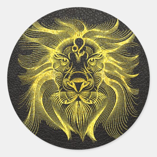 Sticker Rond Leo Gold en cuir (Devant)