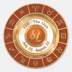 Sticker Rond LEO - Le signe astrologique du lion