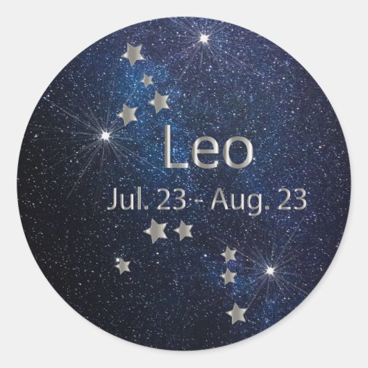 Sticker Rond ♌ Leo - Panneau étoile Zodiac (Devant)