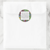 Sticker Rond Léonard de Vinci citation végétarienne (Sac)