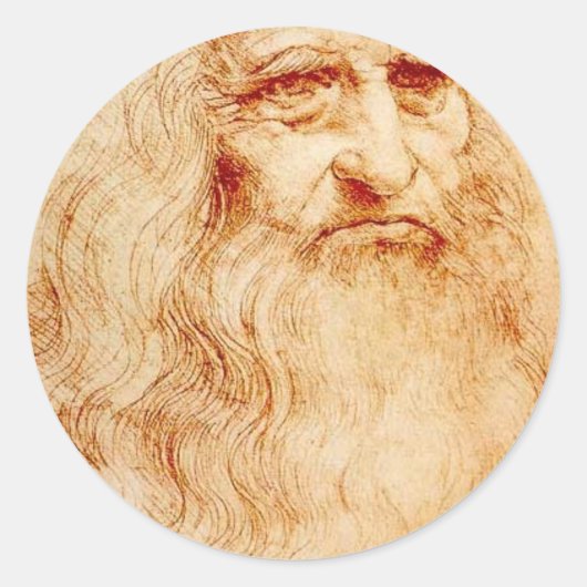 Sticker Rond Leonardo Da Vinci Autoportrait vers 1510-1515 (Devant)