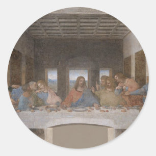 Sticker Rond Leonardo da Vinci - la peinture de dernier dîner