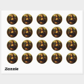 Sticker Rond Leonardo da Vinci Mona Lisa (Feuille)