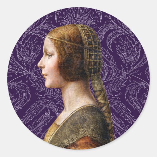Sticker Rond Leonardo da Vinci Portrait La Bella Principessa (Devant)